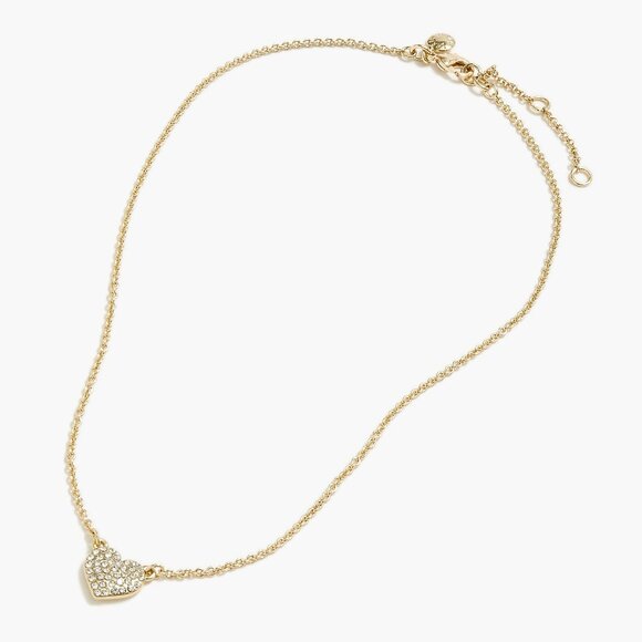J. Crew Factory Jewelry - J. Crew Pavé Heart Necklace/NWT